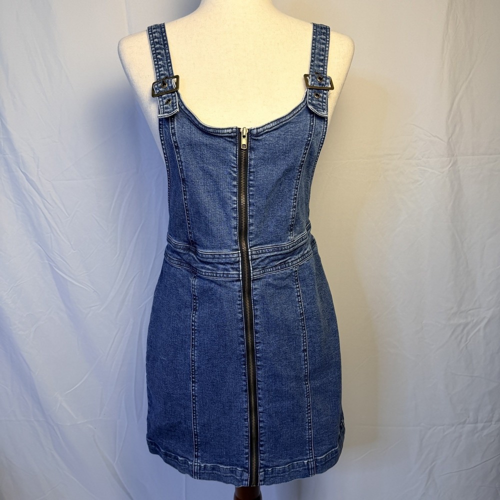 PacSun Blue Denim Zip-Front Pinafore Dress, girlhoodcore, Y2K schoolgirl Medium